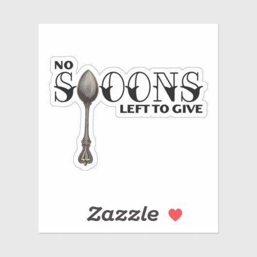 Geen lepels meer om te geven sticker (Vel)