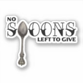 Geen lepels meer om te geven sticker (Voorkant)