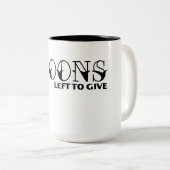 Geen lepels meer om te geven tweekleurige koffiemok (Voorkant rechts)