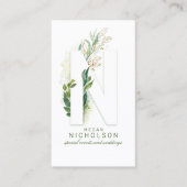 Geen letter Monogram Goud groen laat elegant achte Visitekaartje (Voorkant)