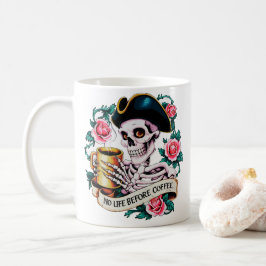 Geen leven voor koffie grappig skelet koffiemok