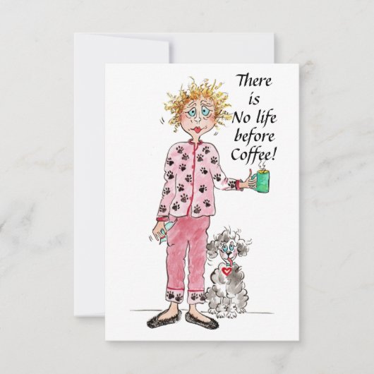 Geen leven voor koffie oude Gezegde groene tekenin (Voorkant)