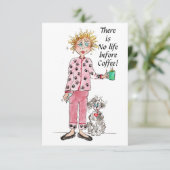 Geen leven voor koffie oude Gezegde groene tekenin (Staand voorkant)