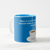 Geen leven zonder water tweekleurige koffiemok (Voorkant links)