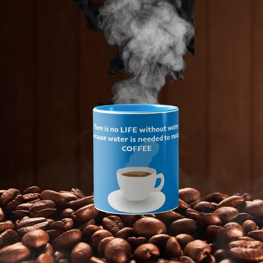 Geen leven zonder water tweekleurige koffiemok