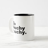 Geen lichtvoetig grappig introvert design tweekleurige koffiemok (Voorkant links)