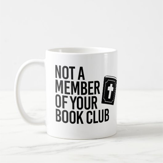 Geen lid van je boekenclub koffiemok (Links)