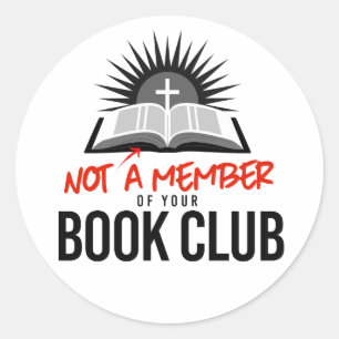 Geen lid van je boekenclub ronde sticker