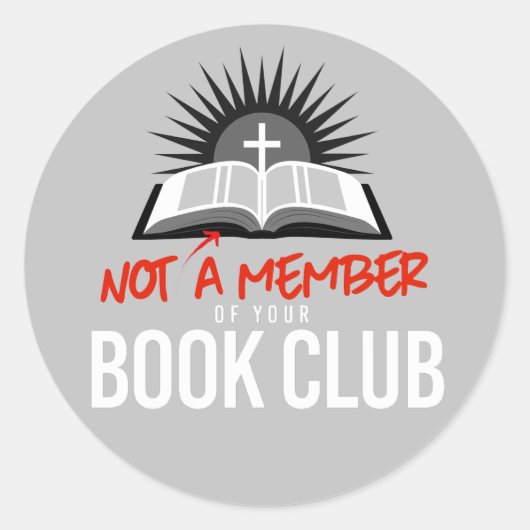 Geen lid van je boekenclub ronde sticker (Voorkant)
