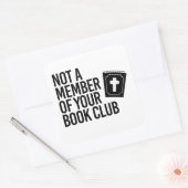 Geen lid van je boekenclub vierkante sticker (Envelop)
