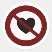 Geen liefde hart sticker (Voorkant)