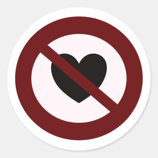 Geen liefde hart sticker (Voorkant)