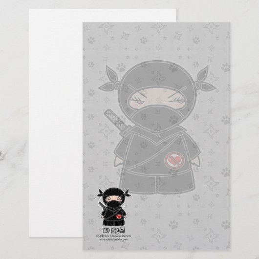 Geen liefde! Ninja Stationery Briefpapier (Voorkant / Achterkant)