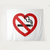 Geen Liefde Voor Roken Bord Wandkleed (Voorkant (horizontaal))