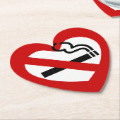 Geen liefde voor roken kartonnen onderzetters (Gekanteld)