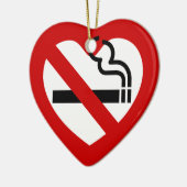 Geen liefde voor roken keramisch ornament (Links)