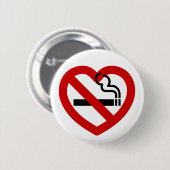 Geen liefde voor roken ronde button 5,7 cm (Voorkant /achterkant)