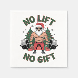 Geen lift Geen cadeau Grappig Santa Claus Gym Fitn Servet