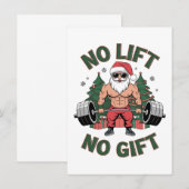 Geen Lift Geen Cadeau Grappige Kerstman Gym Fitnes Kaart (Voorkant / Achterkant)