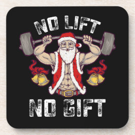 Geen Lift Geen Geschenk Kerstman Gym Workout Fitne Bier Onderzetter
