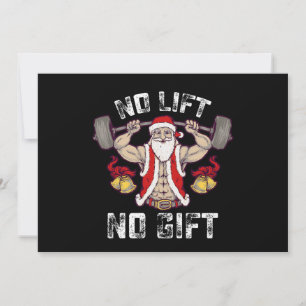 Geen Lift Geen Geschenk Kerstman Gym Workout Fitne Kaart