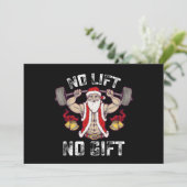 Geen Lift Geen Geschenk Kerstman Gym Workout Fitne Kaart (Staand voorkant)