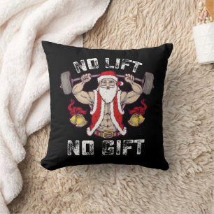 Geen Lift Geen Geschenk Kerstman Gym Workout Fitne Kussen