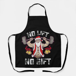Geen Lift Geen Geschenk Kerstman Gym Workout Fitne Schort