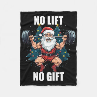 Geen Lift Geen Geschenk Kerstman Kerst Fitness Bod Fleece Deken
