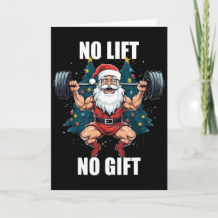 Geen Lift Geen Geschenk Kerstman Kerst Fitness Bod Kaart