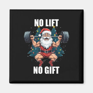 Geen Lift Geen Geschenk Kerstman Kerst Fitness Bod Magneet