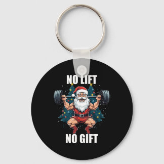 Geen Lift Geen Geschenk Kerstman Kerst Fitness Bod Sleutelhanger
