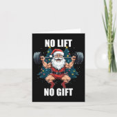 Geen Lift Geen Gift Kerstman Kerstmis Gym Bodybuil Kaart (Voorkant)