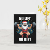 Geen Lift Geen Gift Kerstman Kerstmis Gym Bodybuil Kaart (Gele Bloem)