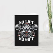 Geen Lift Geen Gift Kerstman Kerstmis Gym Bodybuil Kaart (Voorkant)