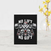 Geen Lift Geen Gift Kerstman Kerstmis Gym Bodybuil Kaart (Gele Bloem)