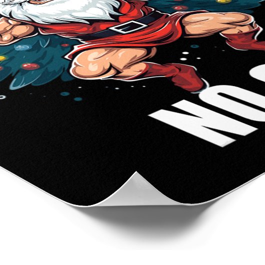 Geen Lift Geen Gift Kerstman Kerstmis Gym Bodybuil Poster (Hoek)