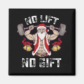 Geen Lift Geen Gift Santa Gym Workout Fitness Kers Magneet (Voorkant)