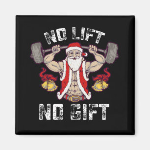 Geen Lift Geen Gift Santa Gym Workout Fitness Kers Magneet