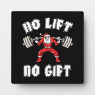 Geen lift zonder cadeautje - kerstgym - Santa Work Fotoplaat