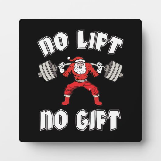 Geen lift zonder cadeautje - kerstgym - Santa Work Fotoplaat (Voorkant)