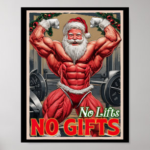 Geen Liften Geen Cadeaus Grappige Spiergroei Kerst Poster