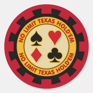 Geen limiet Texas Hold'em Poker Chip Ronde Sticker