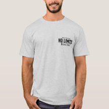 Geen limieten voor en achter grijs T-shirt