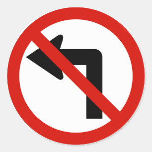 Geen links ronde sticker