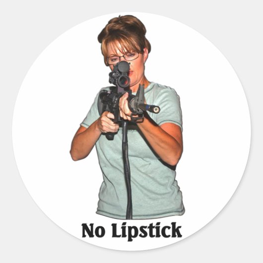 Geen lippenstift ronde sticker (Voorkant)