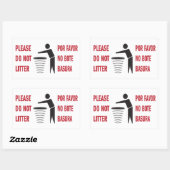Geen litter teken Engels Spaans Rechthoekige Sticker (Vel)