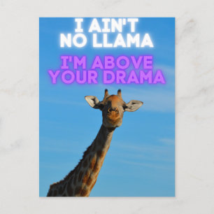 Geen Llama, ik ben boven je Drama Giraffe Briefkaart