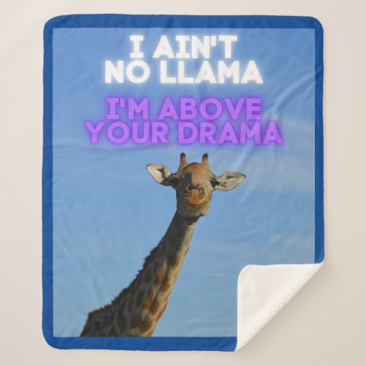 Geen Llama, ik ben boven je Drama Giraffe Sherpa Deken (Voorkant)