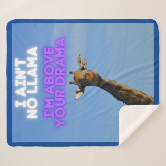 Geen Llama, ik ben boven je Drama Giraffe Sherpa Deken (Voorkant (horizontaal))